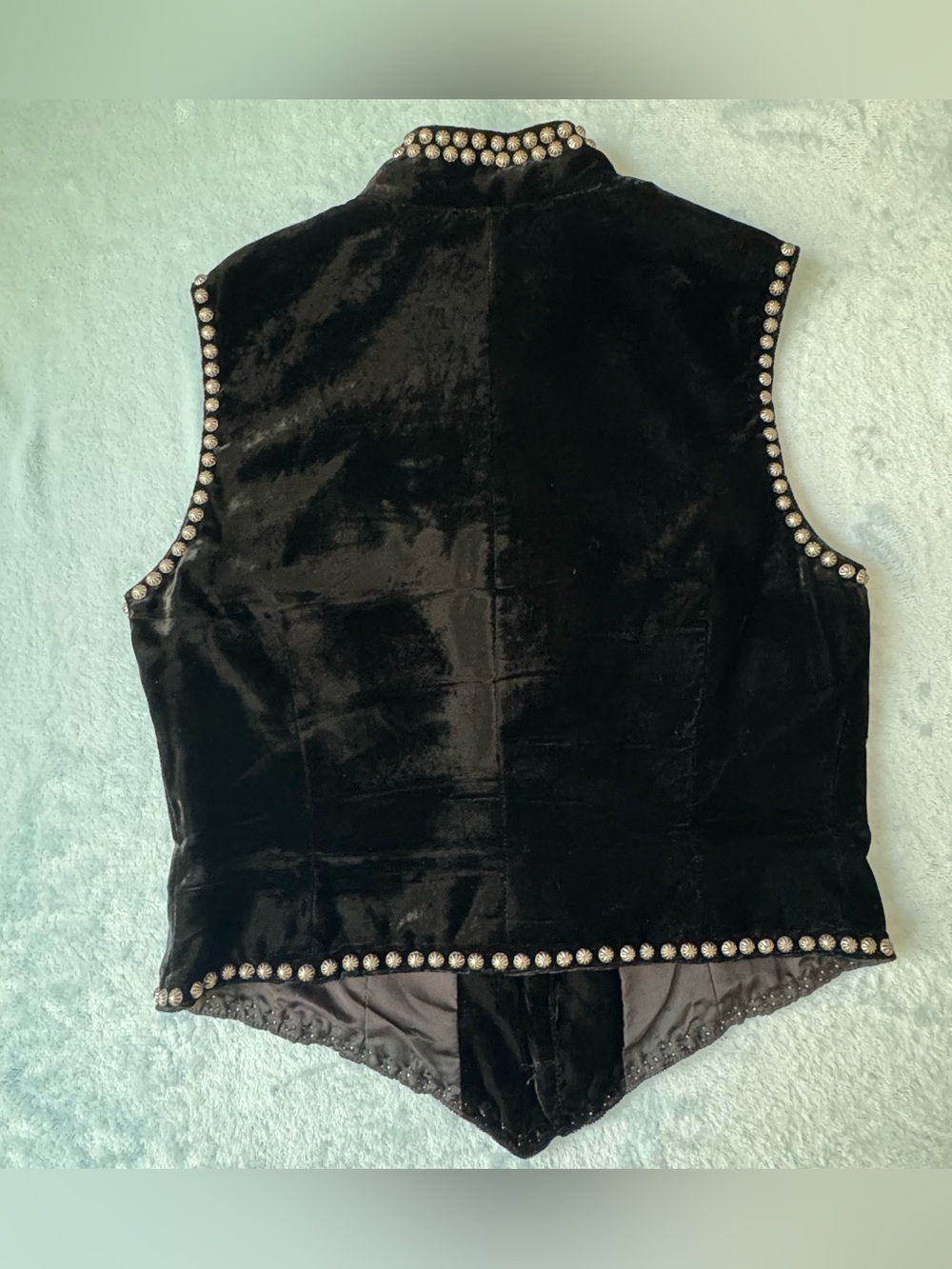 Double D Ranch Wear Black Velvet Vest Size M - Picture 4 of 11